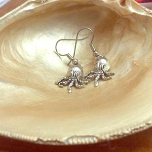 Silver Octopus Earrings